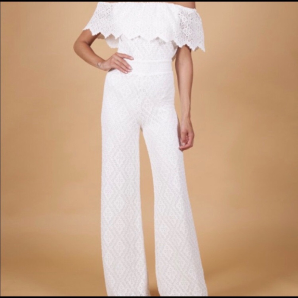 Nightcap Diamond White Lace Jumpsuit